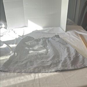J. Crew Gray and White Striped A-Line Skirt